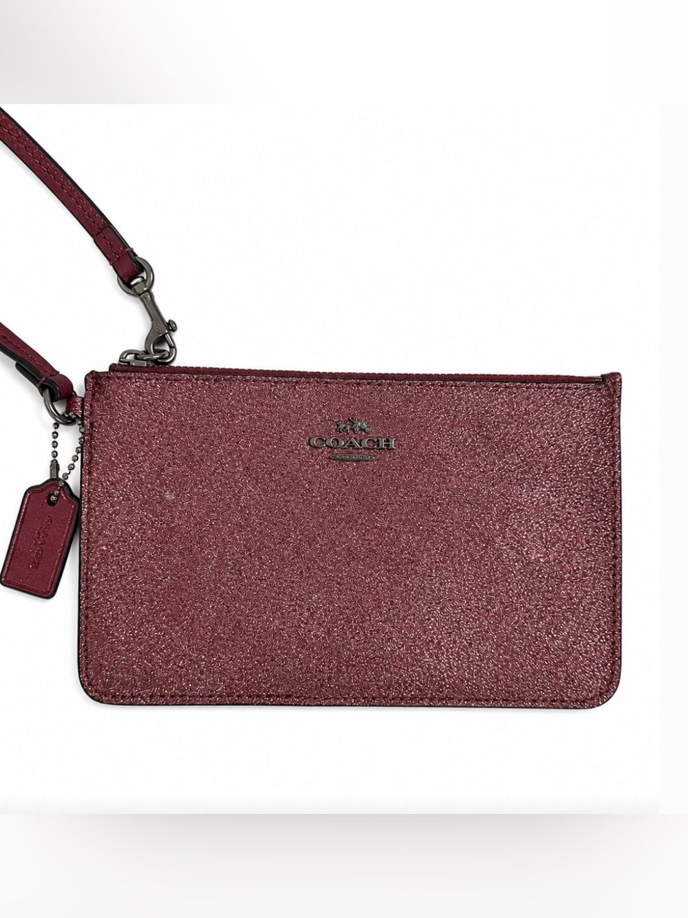 COACH F64585 Metallic Cherry Glitter Small Wristlet 🍒